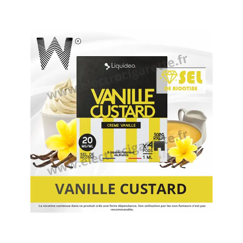 Vanille Custard - 4 x Pod 1ml - Wpod Liquideo