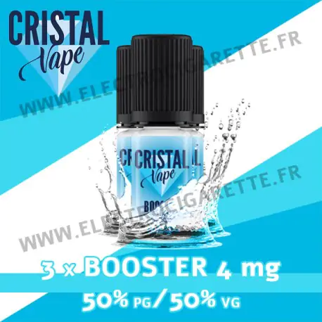 Pack 3 boosters 10ml pour avoir 4 mg de nicotine pour 100ml - Cristal Vape