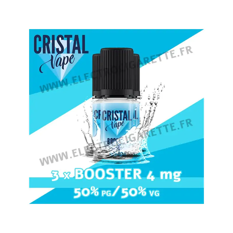 Pack 3 boosters 10ml pour avoir 4 mg de nicotine pour 100ml - Cristal Vape