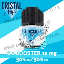 Pack 6 boosters 10ml pour avoir 12 mg de nicotine pour 100ml - Cristal Vape
