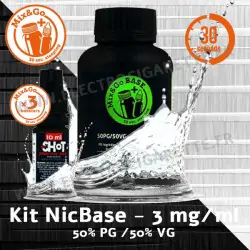 Kit Base - MixandGo - Chemnovatic - 200 ml - 3mg avec 3 boosters - 50% VG / 50% PG