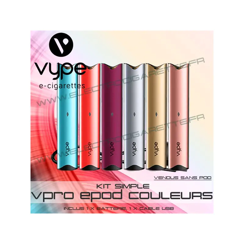 Batterie ePod COULEURS avec 1 x cable USB - Vuse (ex Vype)