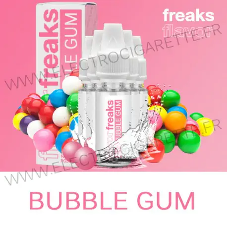 Pack de 5 x Bubble Gum - Flavor Freaks - 10 ml - Sans sucralose
