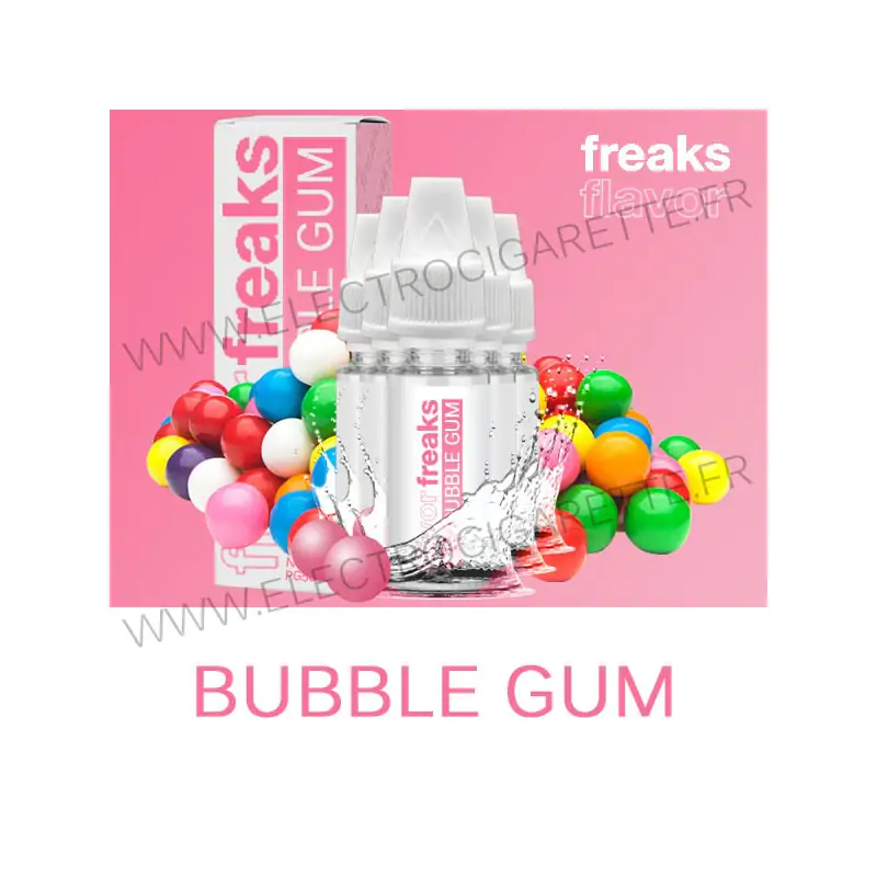 Pack de 5 x Bubble Gum - Flavor Freaks - 10 ml - Sans sucralose