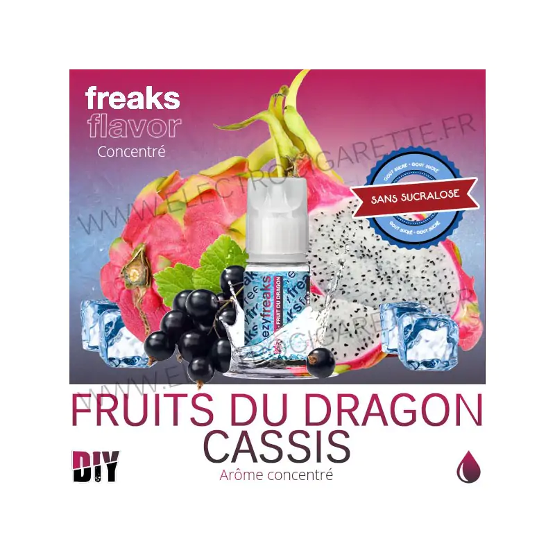 Cassis Fruit du Dragon - Freezy Freaks - 30 ml - Arôme - Sans sucralose