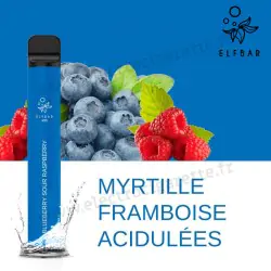 Myrtille Framboise Acidulées - Elf Bar 600 - 550mah 2ml - Vape Pen - Cigarette jetable