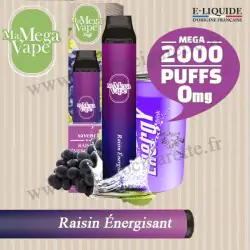 Raisin Énergisant  - Puff Ma mega vape - Cigarette jetable - Sans Nicotine