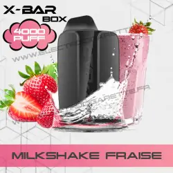Milkshake Fraise - X-Bar Box - Vape Pen - Cigarette jetable