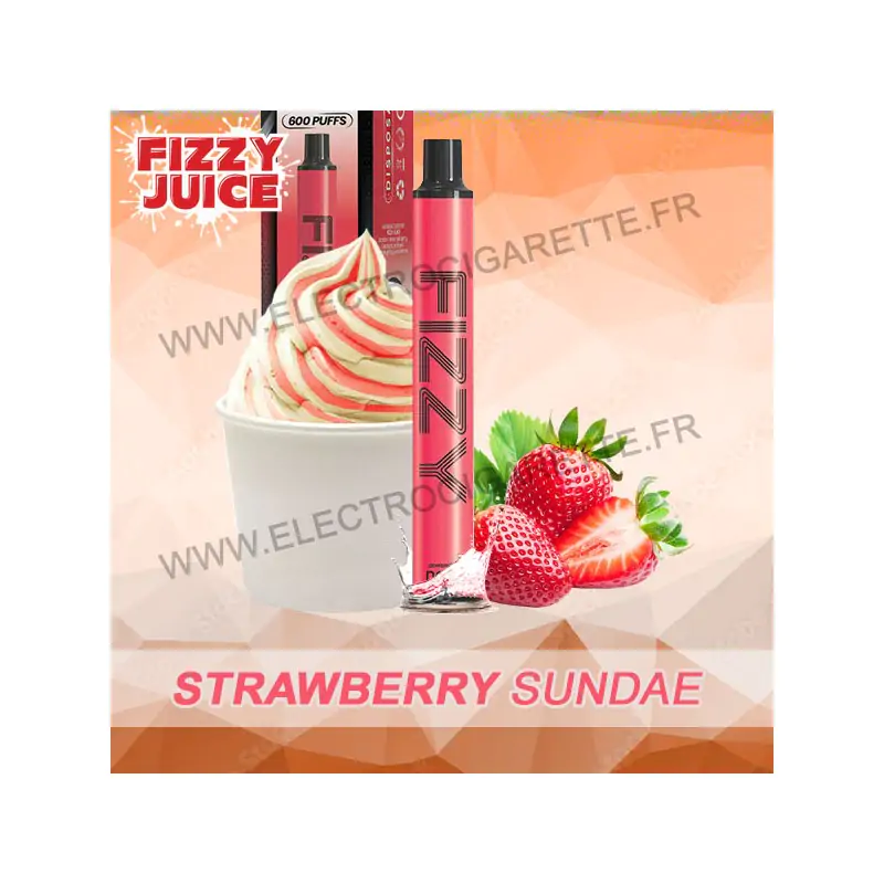 Strawberry Sundae - Fizzy Juice Bar - Vape Pen - Cigarette jetable
