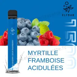 Myrtille Framboise Acidulée - Elf Bar 1500 - 850mah 4.8ml - Vape Pen - Cigarette jetable