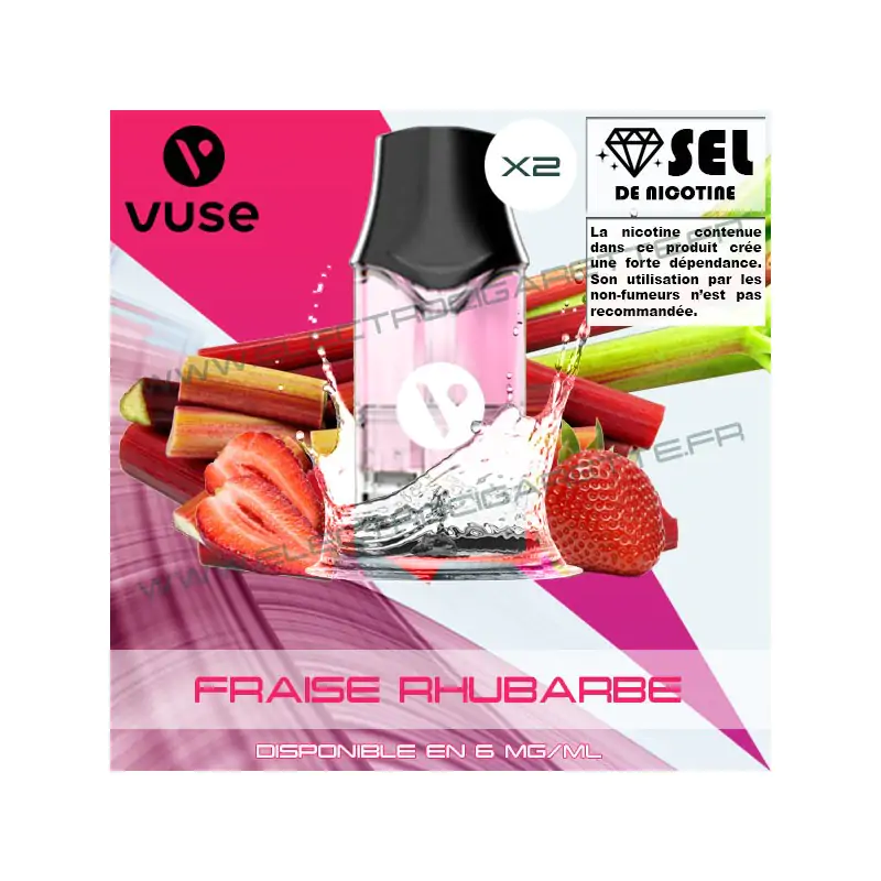 Cartouche EPOD Fraise Rhubarbe - Pod VPro ePod - 2 x Capsules - Vuse (ex Vype)
