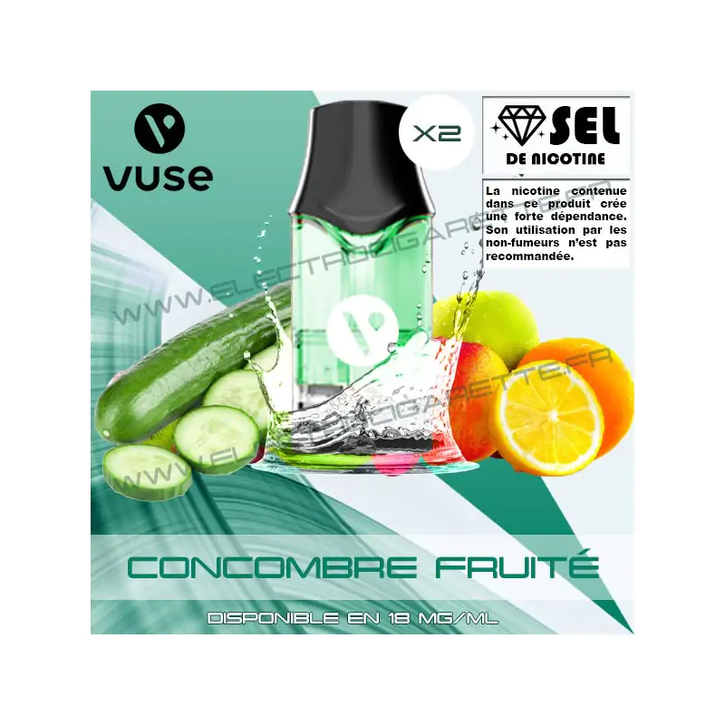 Cartouche EPOD Concombre Fruité - Pod VPro ePod - 2 x Capsules - Vuse (ex Vype)