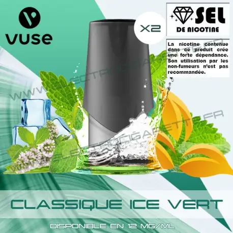 Cartouche EPEN3PRO Pod Vype ePen 3 Pro Classique Ice Vert - 2 x Capsules - Vuse (ex Vype) - Sel de nicotine