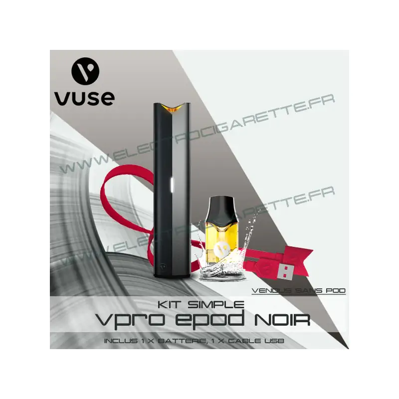 Batterie ePod 2 Graphite Black avec un cable USB - Vuse (ex Vype)