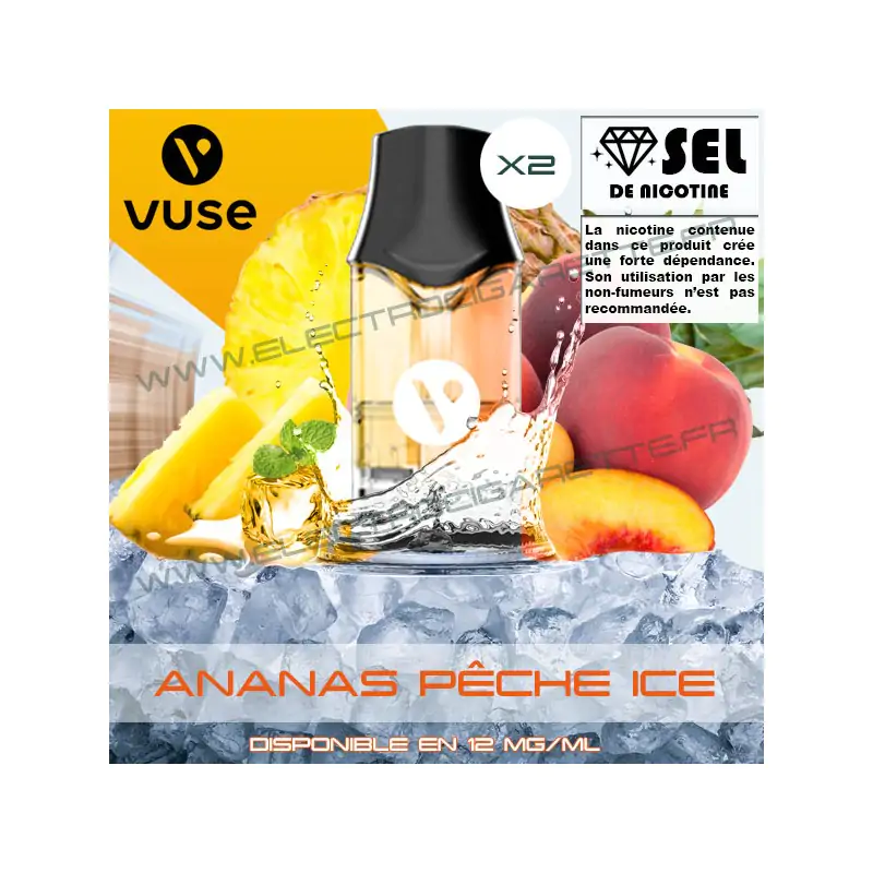 Cartouche EPOD Ananas Pêche Ice - Pod VPro ePod - 2 x Capsules - Vuse (ex Vype)