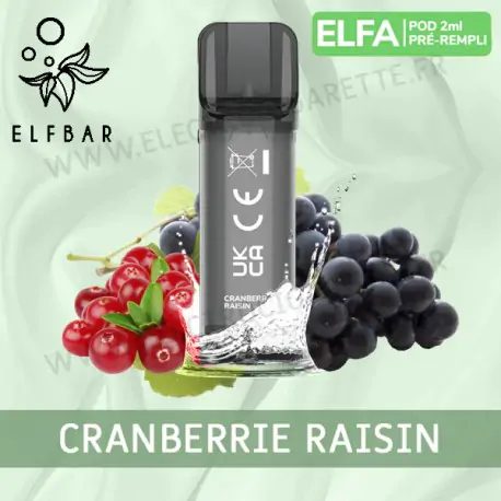 Cranberry Raisin - 2 x Capsules Pod Elfa par Elf Bar - 2ml - Vape Pen