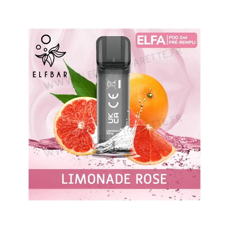 Limonade Rose - 2 x Capsules Pod Elfa par Elf Bar - 2ml - Vape Pen