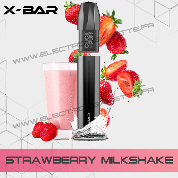 Kit X-Bar Click Puff Strawberry Milkshake - Milkshake à la Fraise