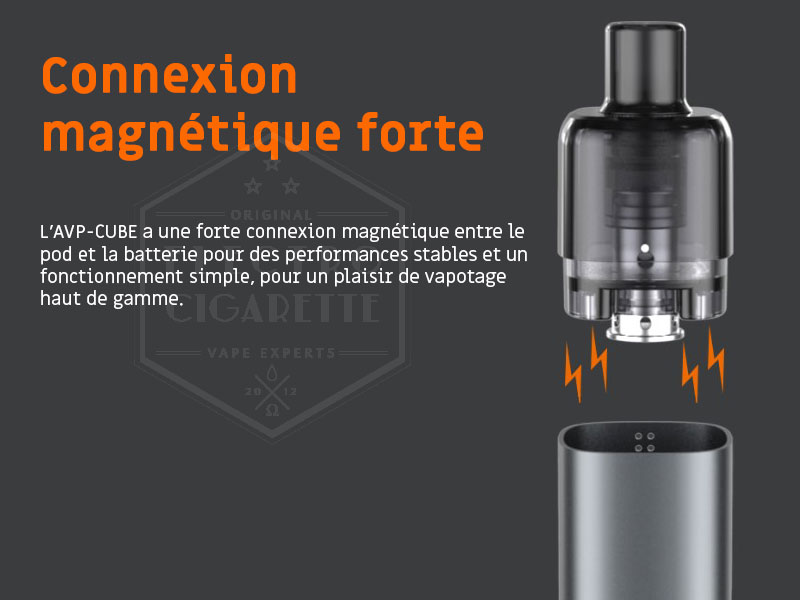 Aspire AVP Cube - Connexion magnétique du pod