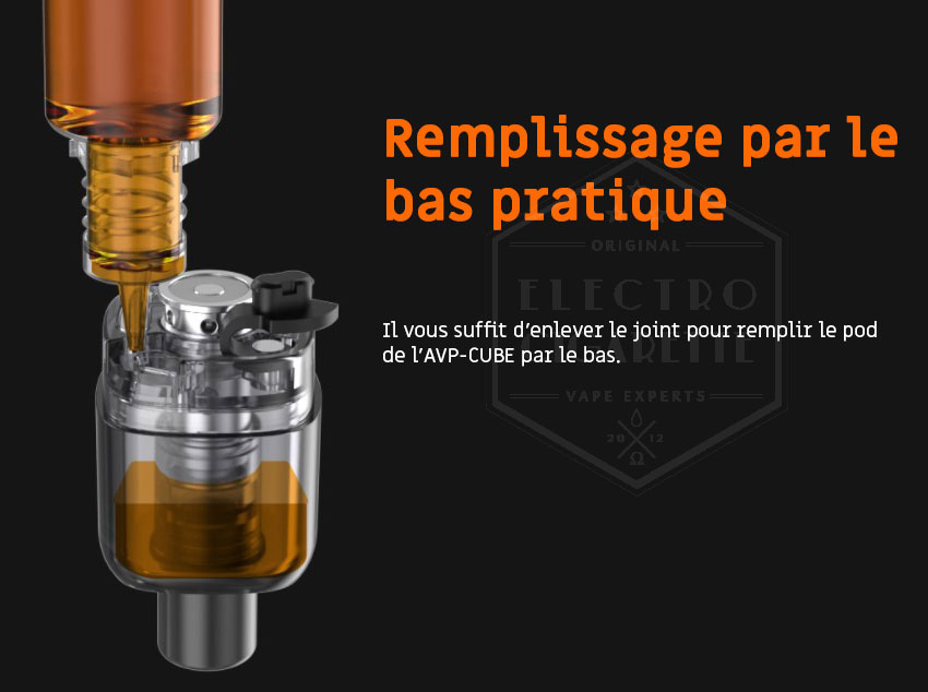Aspire AVP Cube - Remplissage du pod