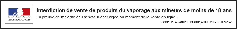 Produit du vapotage interdit au moins de 18 ans