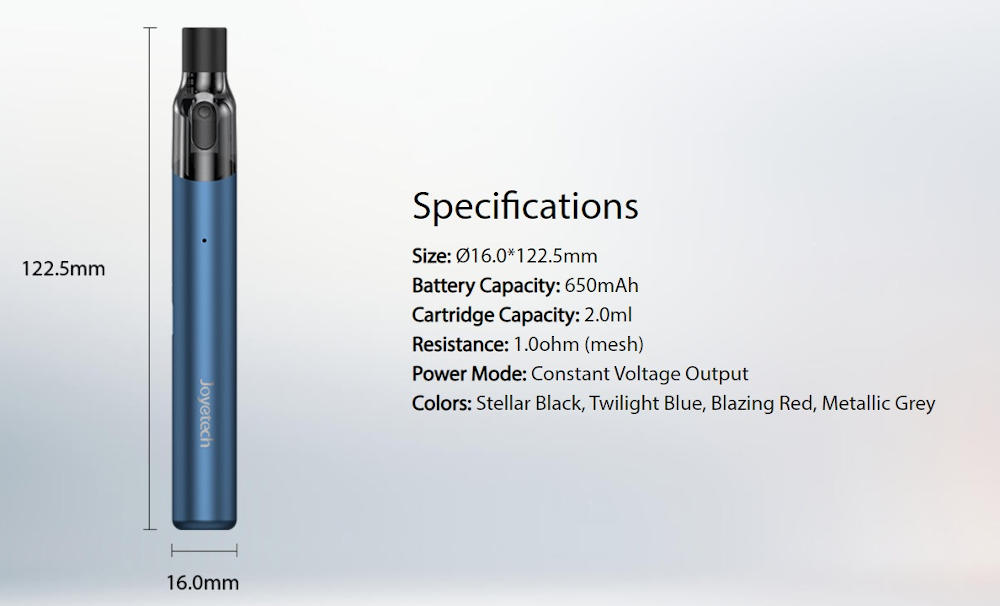 Kit eGo Air 650mAh - Joyetech - Caractéristique