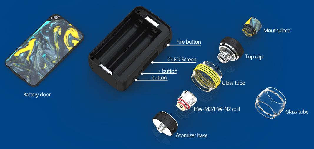 Kit iStick Mix 160W avec Ello Pop par Eleaf - Démonté