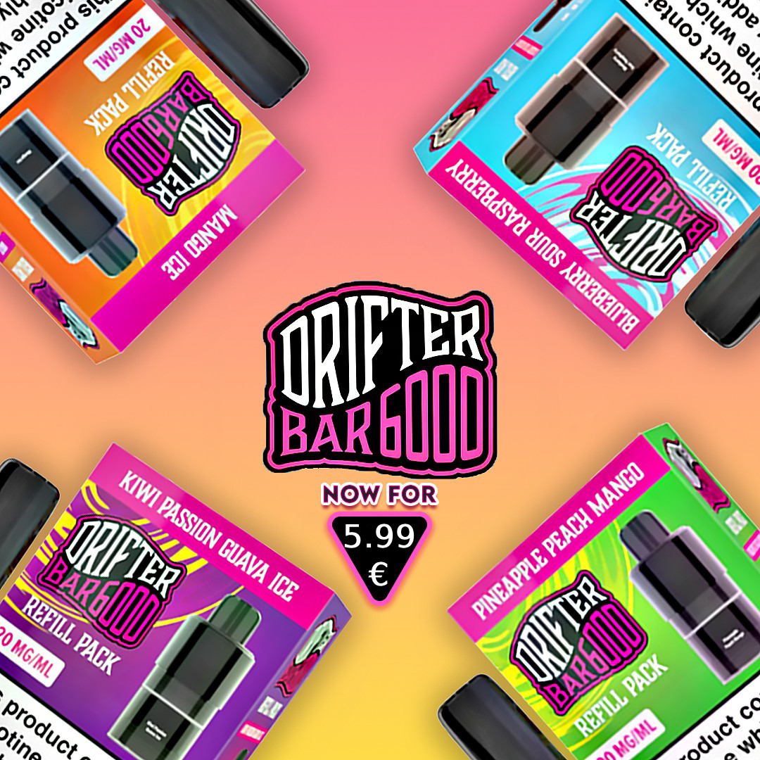 Kit ou Pod Drifter Bar 6000 10+2ml 20mg - Drifter