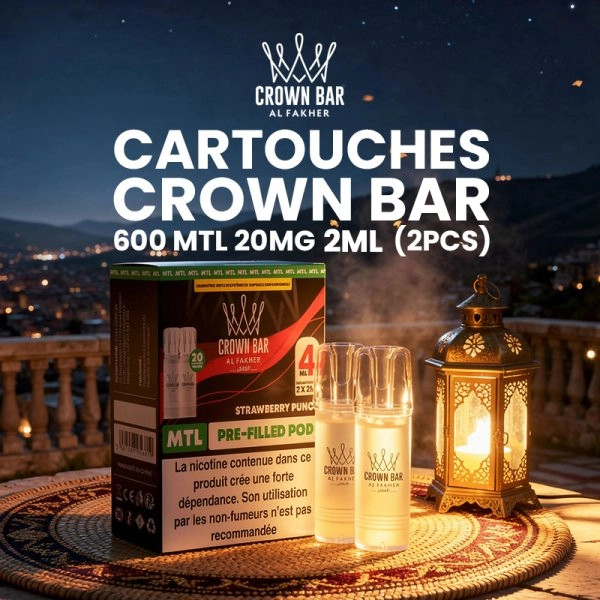 Cartouches Crown Bar 600 MTL 20mg 2ml - Al Fakher