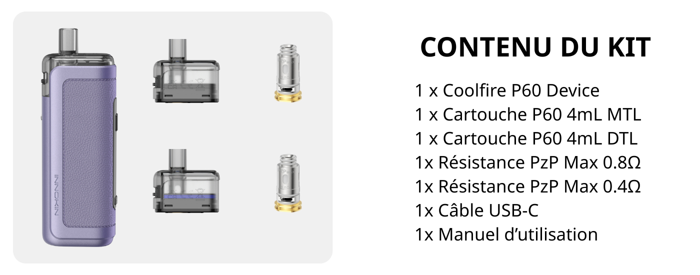 Contenu du kit CoolFire P60