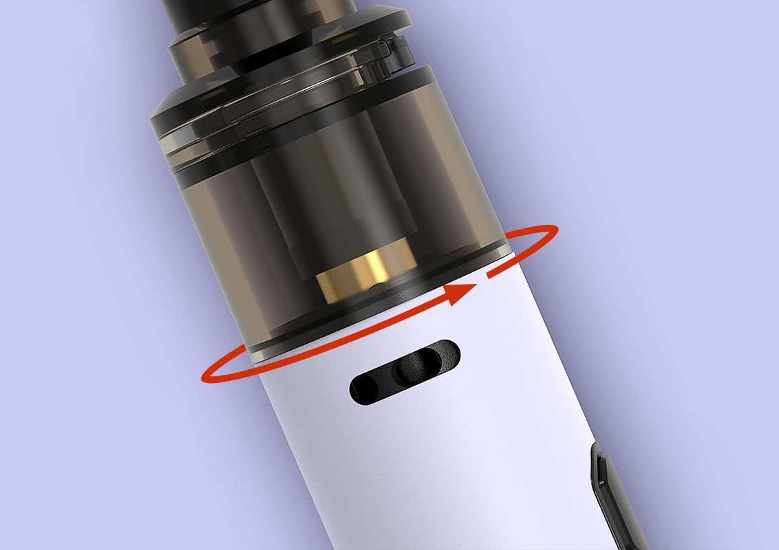 Sceptre Tube par Innokin, tourner la cartouche pour réglelr facilement l'airflow