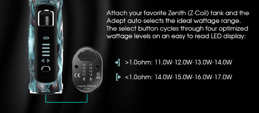 Kit Adept Zenith - 3000mah - 4ml - Innokin - Rechargement