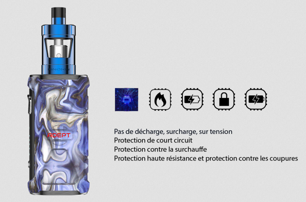 Kit Adept Zenith - 3000mah - 4ml - Innokin - Spécificité