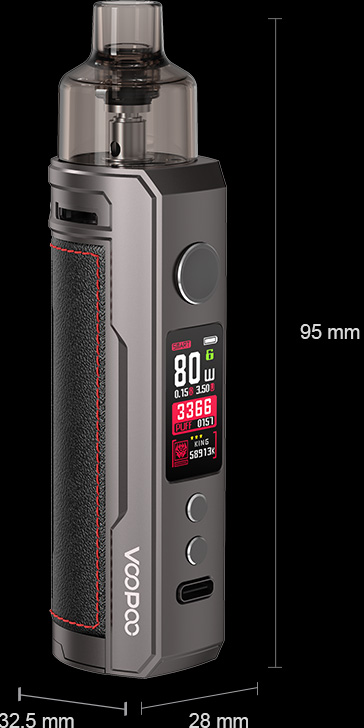Kit Drag X Pod 80W 4.5ml de Voopoo - Caractéristique