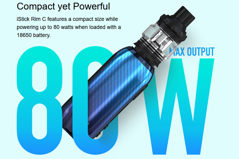 Kit iStick Rim-C 80W avec Melo 5 Eleaf - Puissance 80W