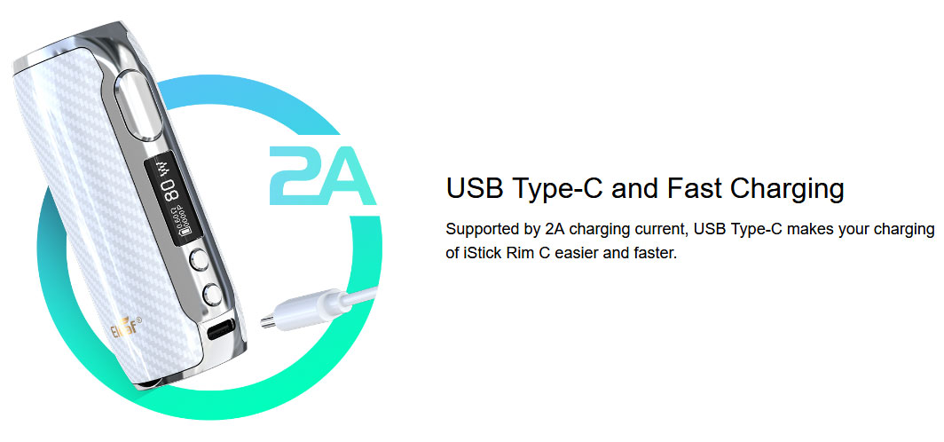 Mod Istick Rim-C 80W Eleaf - Rechargement USB