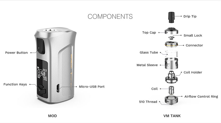 Kit Target Mini 2 - 50W - 2000mAh avec VM 2ml - Vaporesso - Infos