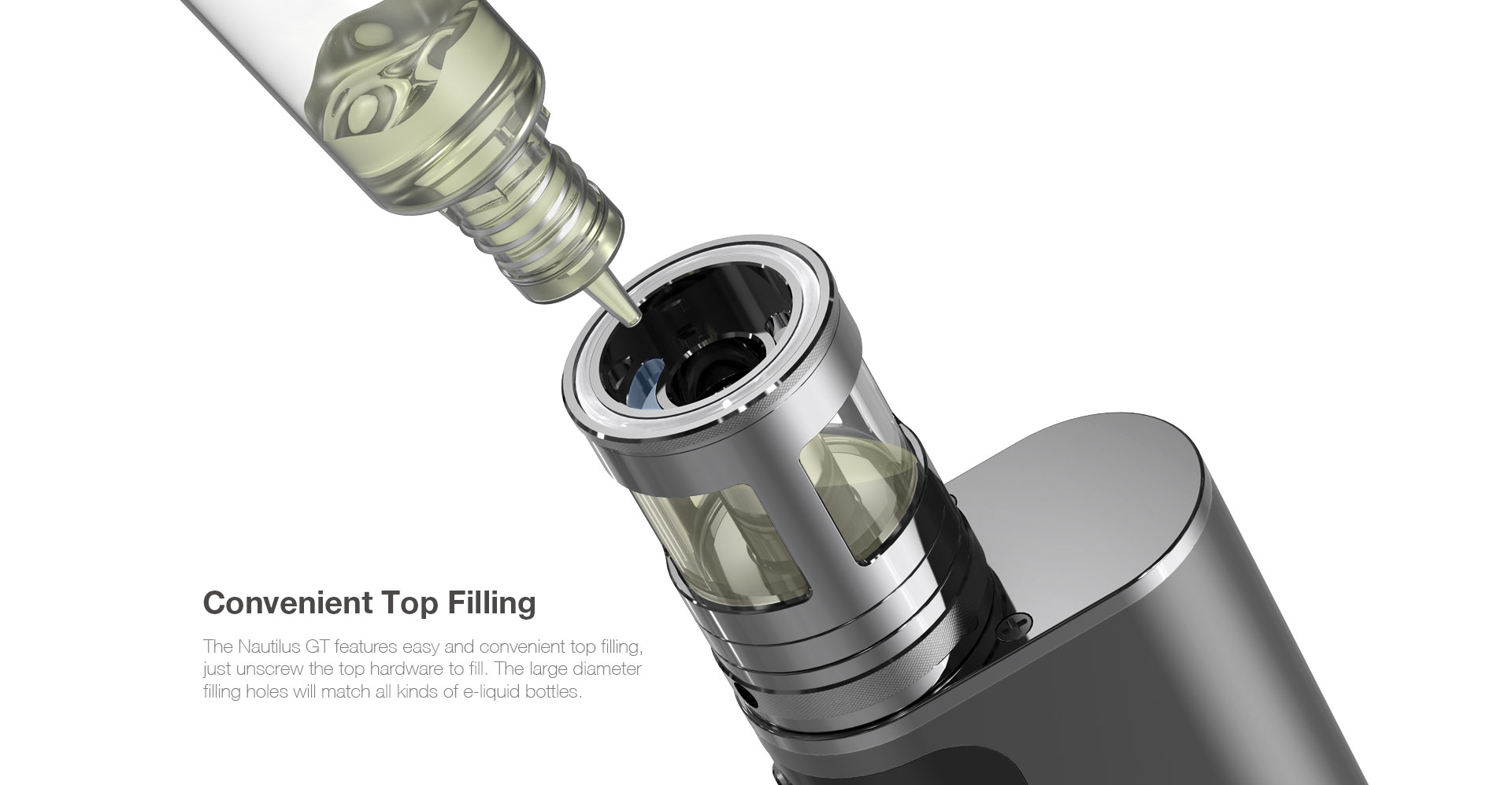 Kit Nautilus GT avec atomiseur Nautilus GT 3ml Silver - Taifun - Aspire - Remplissage