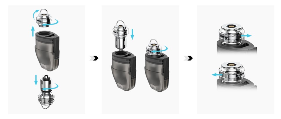 Kit QPod 900mah 1.9ml Justfog - Changement de résistance