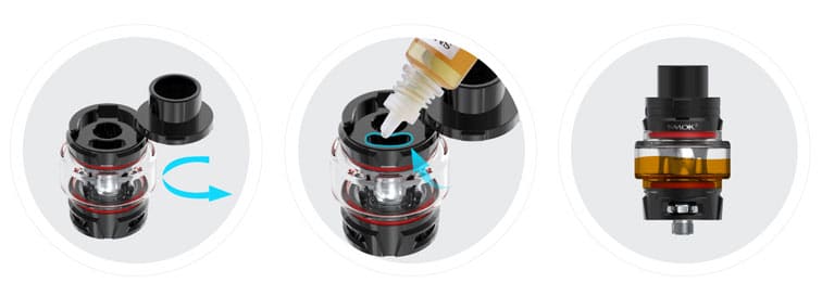 Kit S-Barrel 100w avec TFV8 Baby V2 - Smok - Remplissage