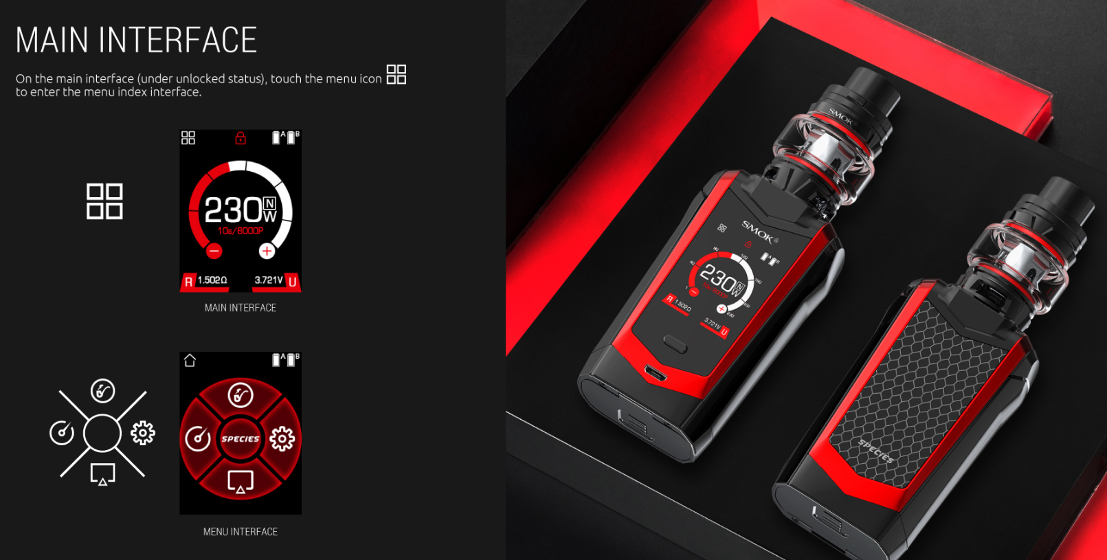 Kit Species 230W TouchScreen - Informations