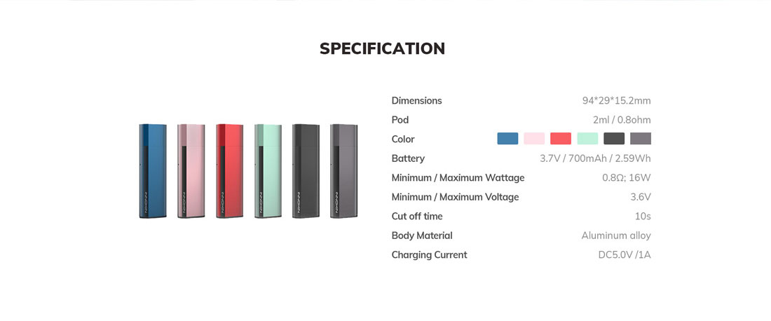 Caractéristique du Kit Klypse 700mah 2ml Innokin