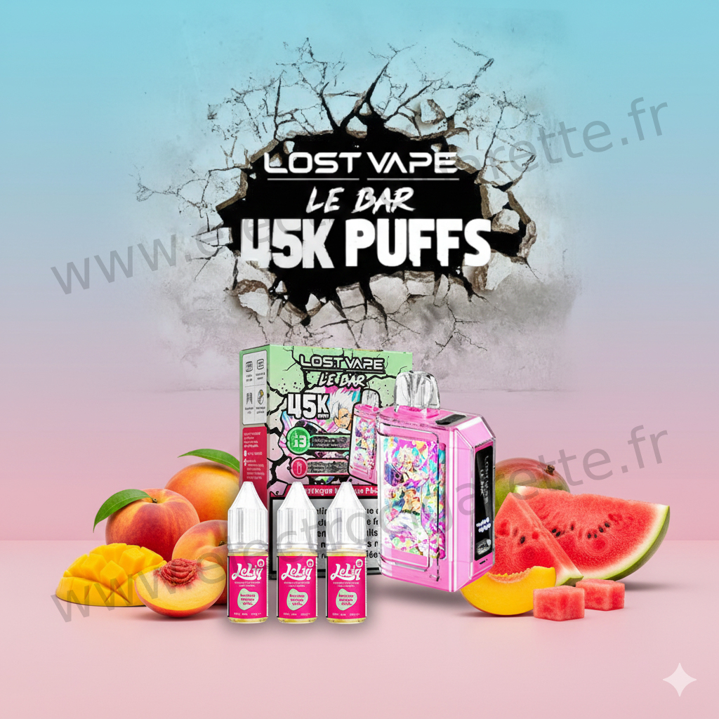 Kit Le Bar 45K Lost Vape - Pêche Mangue Pastèque