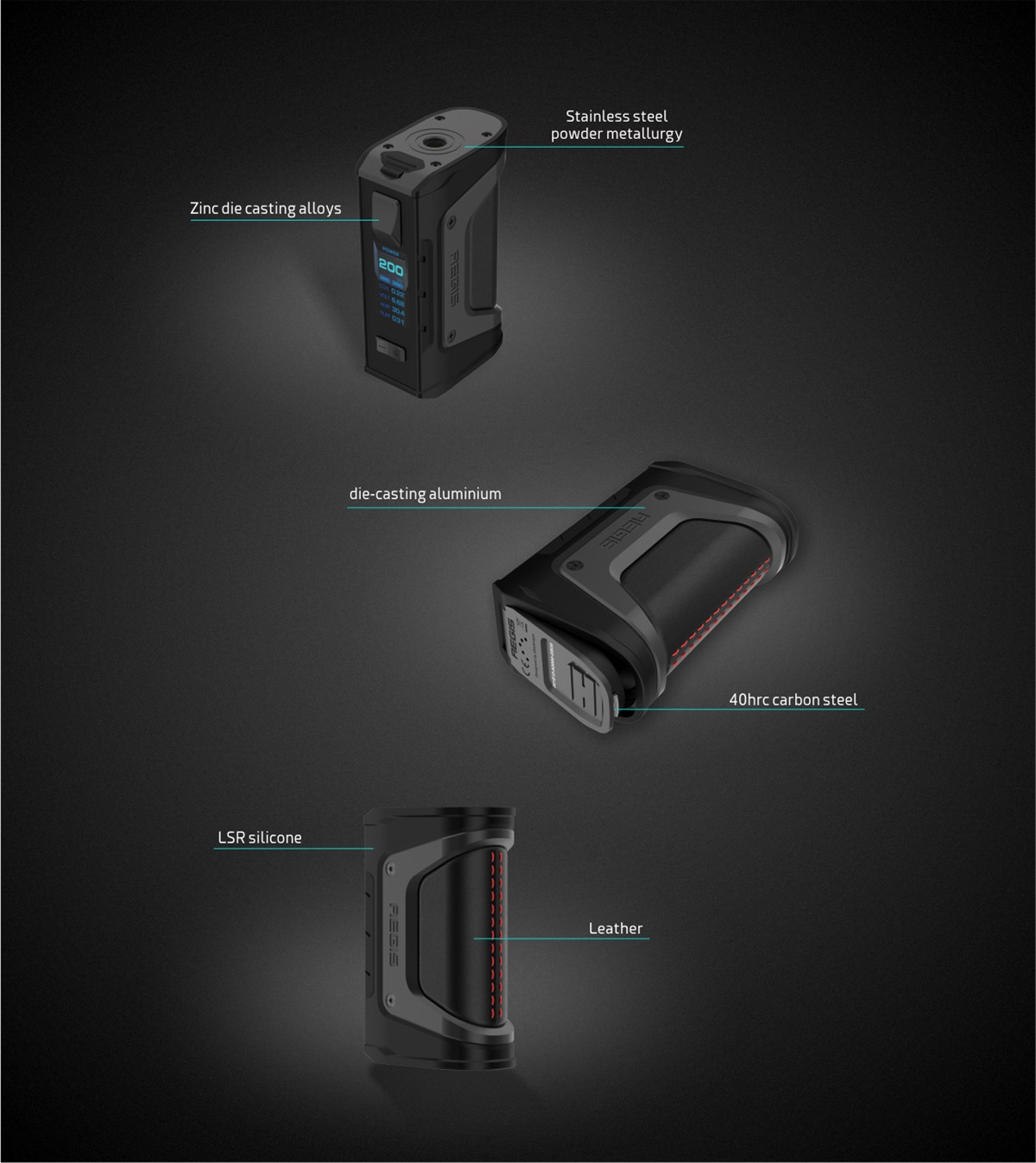Mod Aegis Legend 200W TC Édition Limité - GeekVape - Résistant aux chocs, étanche, anti-poussière