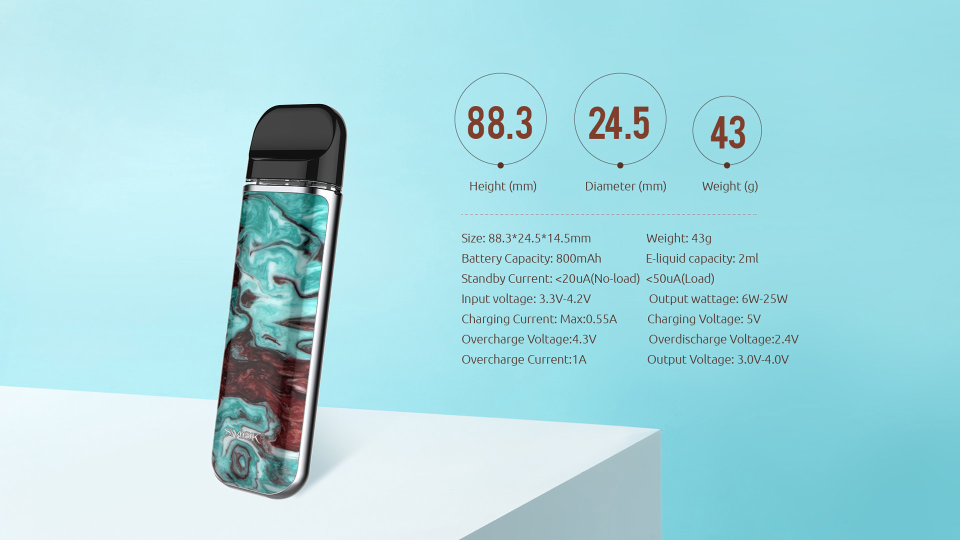 Kit Novo 2 Pod 800mah avec 2 pods 2ml Smok - Infos