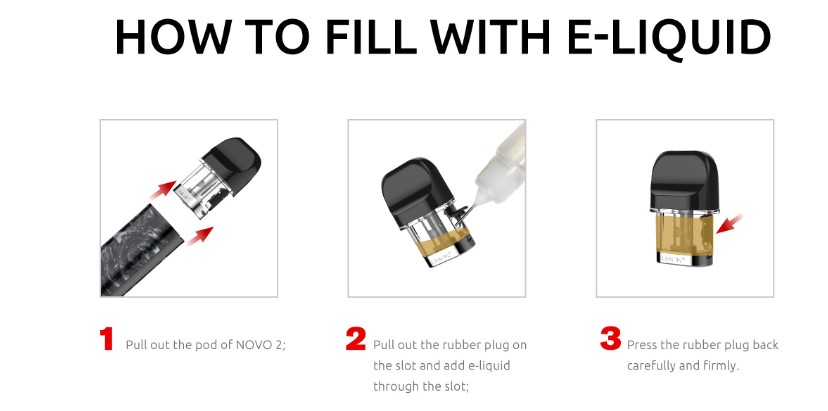 Kit Novo 2 Pod 800mah avec 2 pods 2ml Smok - Remplissage