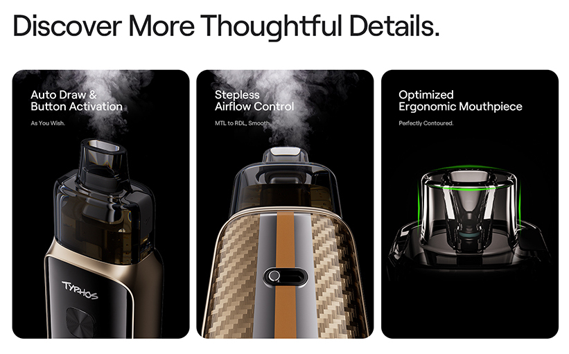 Kit Typhos Pro - Uwell - Détails bien pensés pour une vape améliorée