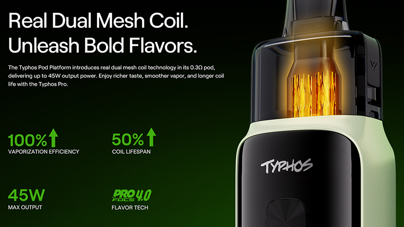 Kit Typhos Pro - Uwell - Résistance Dual Mesh pour un rendu intense