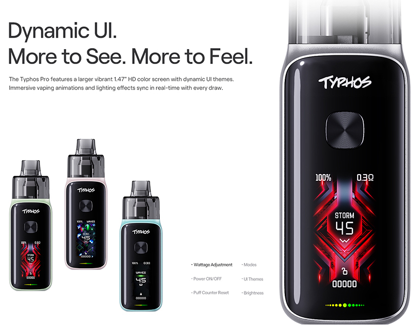 Kit Typhos Pro - Uwell - Interface dynamique et immersive