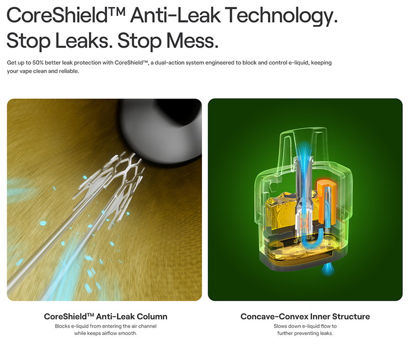 Kit Typhos Pro - Uwell - Technologie anti-fuite CoreShield™